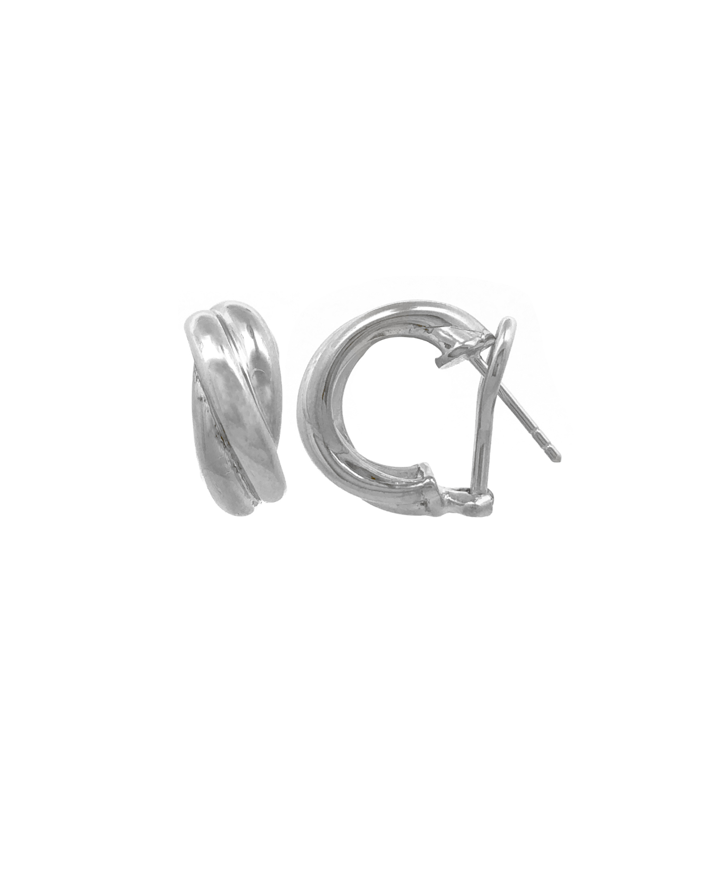Boucles d'oreilles créoles Fifi en topaze blanche