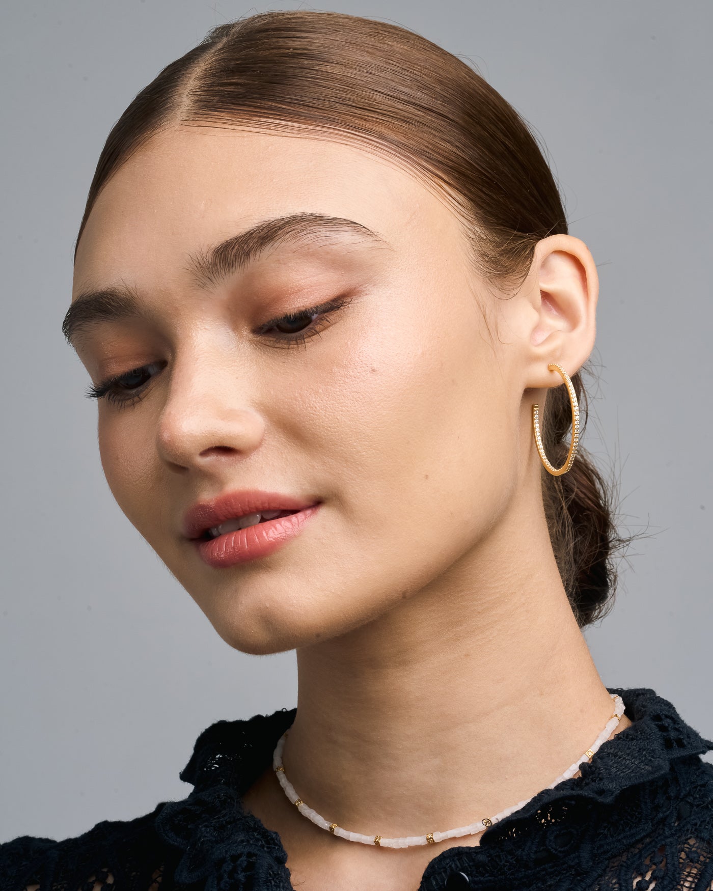 Nica Hoop Earrings White Topaz