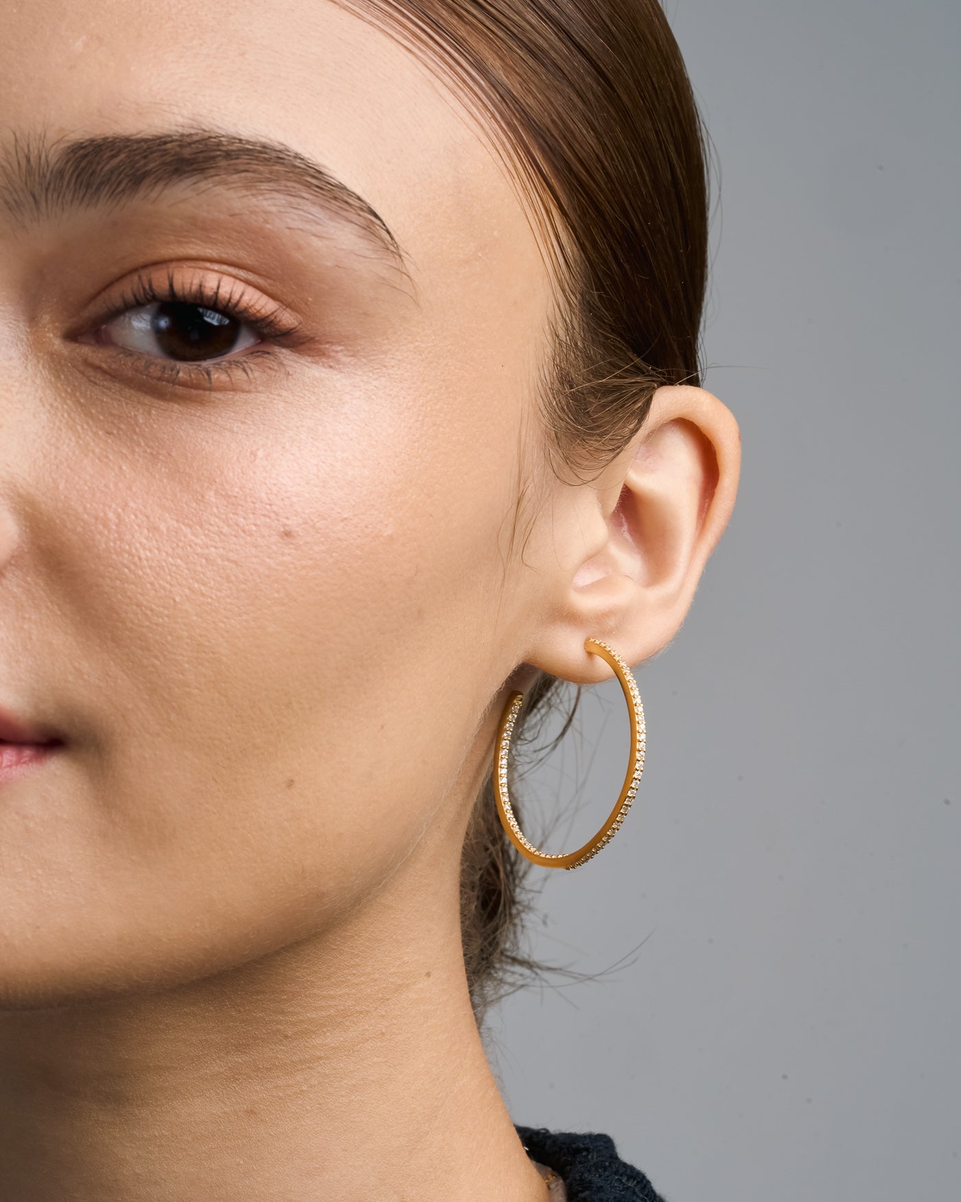 Nica Hoop Earrings White Topaz