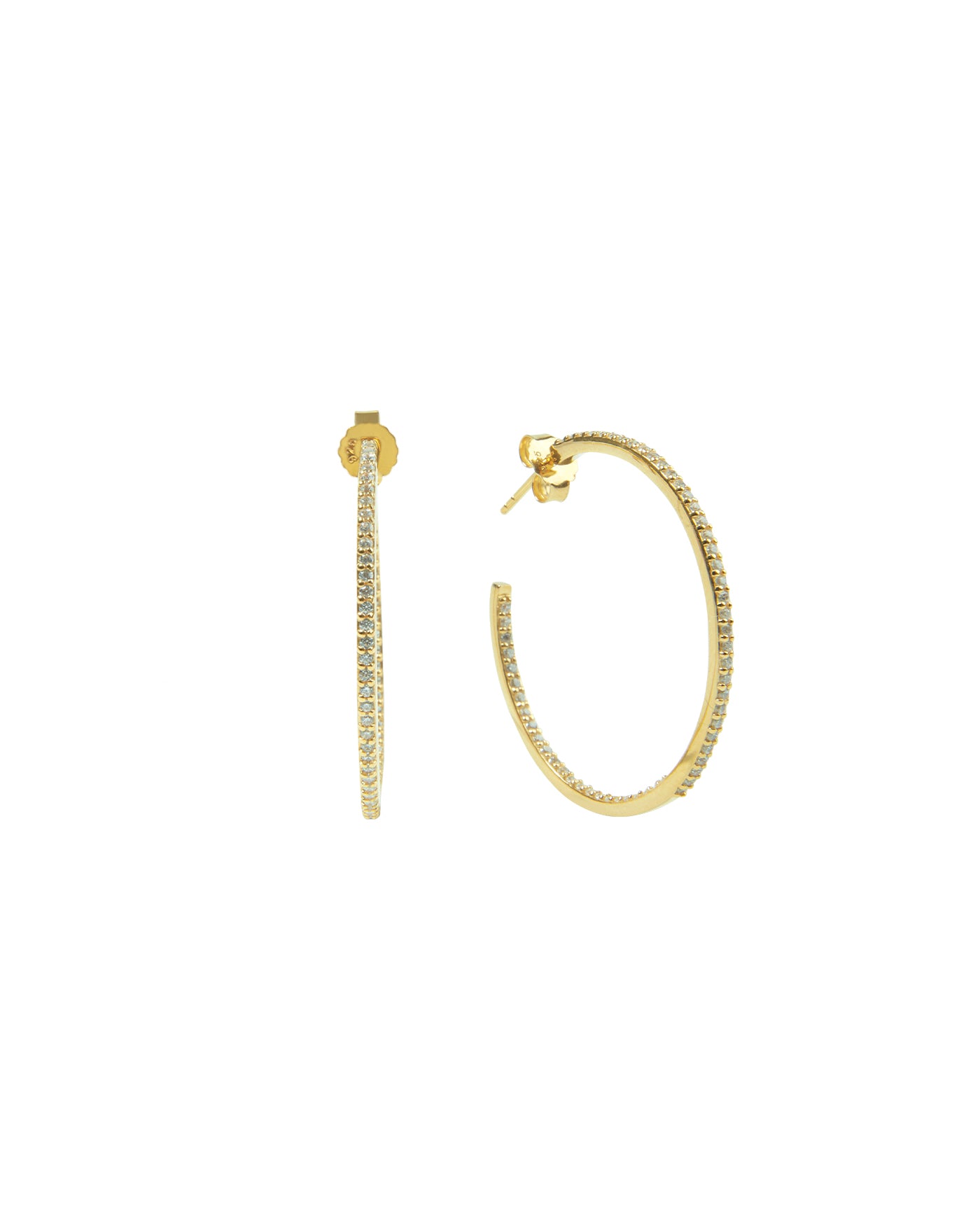 Boucles d'oreilles créoles Nica en topaze blanche